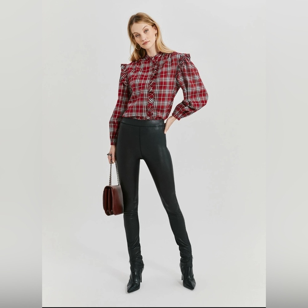 Something Navy Faux Leather Zipper Leggings